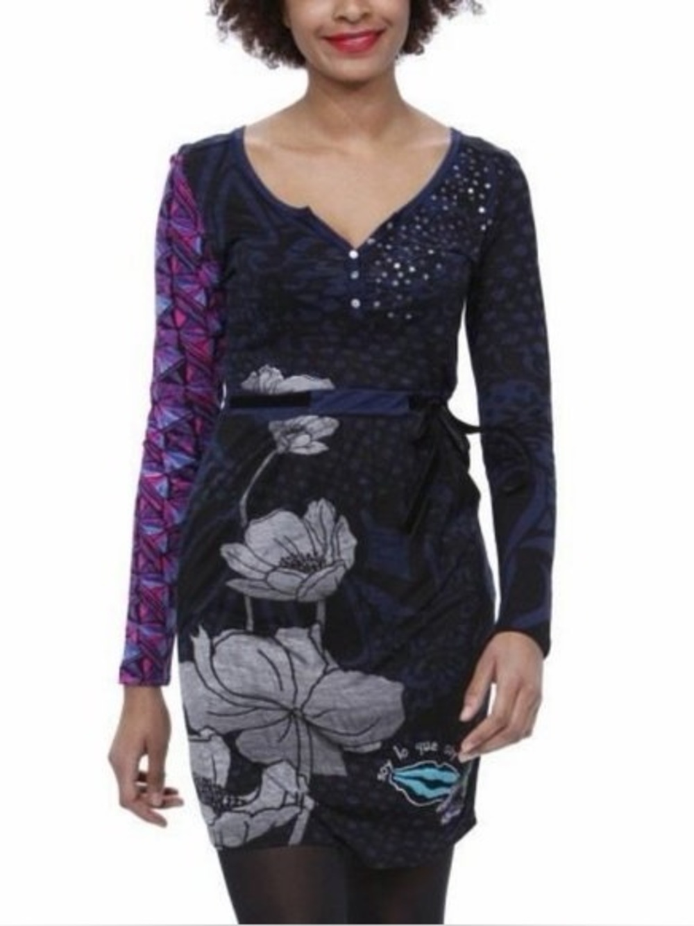 Desigual Ilu tunic dress multicolor design labeled as size M more like US Small